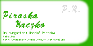 piroska maczko business card