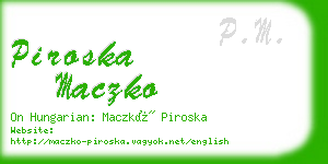 piroska maczko business card